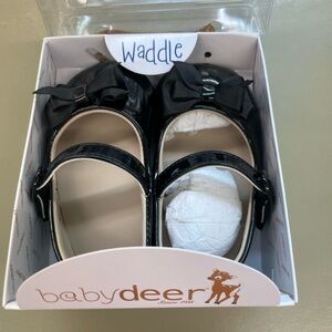 Baby Deer Glossy Black Dress Shoes